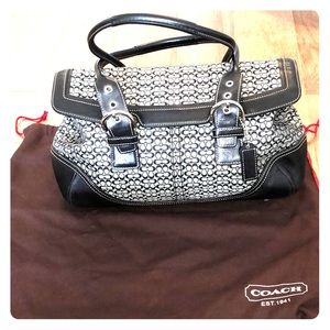 COACH black and gray purse